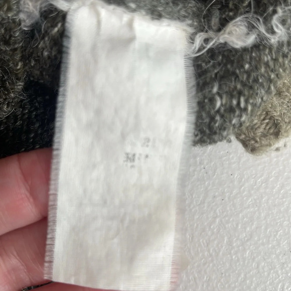 Columbia Vintage Gray Beige Striped Speckled Cotton Wool Mix Sweater Size L - Picture 4 of 4